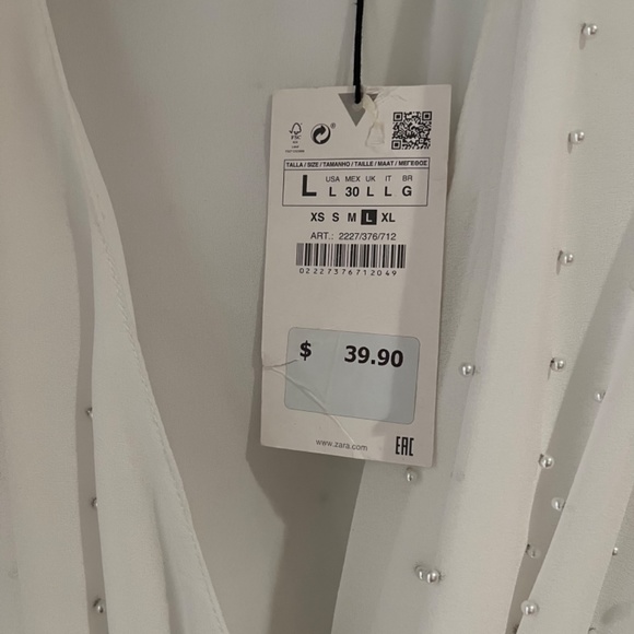 NWT ZARA PEARL BODYSUIT SIZE L - Picture 2 of 3